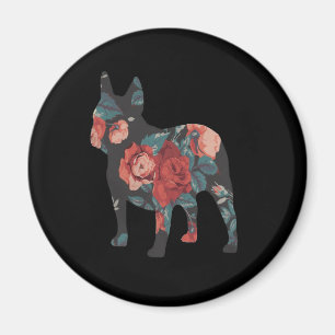 Frenchie Gift Cute French Bulldog Flower Gift Magnet