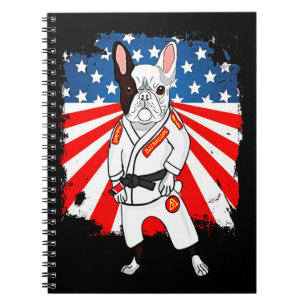 Frenchie Gift Cute French Bulldog USA Flag Notebook