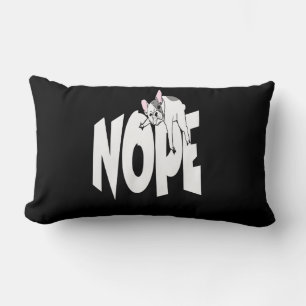 Frenchie Gift Cute Nope French Bulldog Lumbar Cushion
