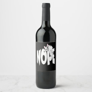 Frenchie Gift Cute Nope French Bulldog Wine Label