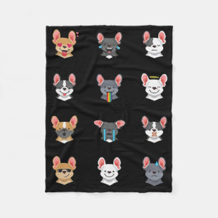 Frenchie Gift   Emotional Face French Bulldog Fleece Blanket