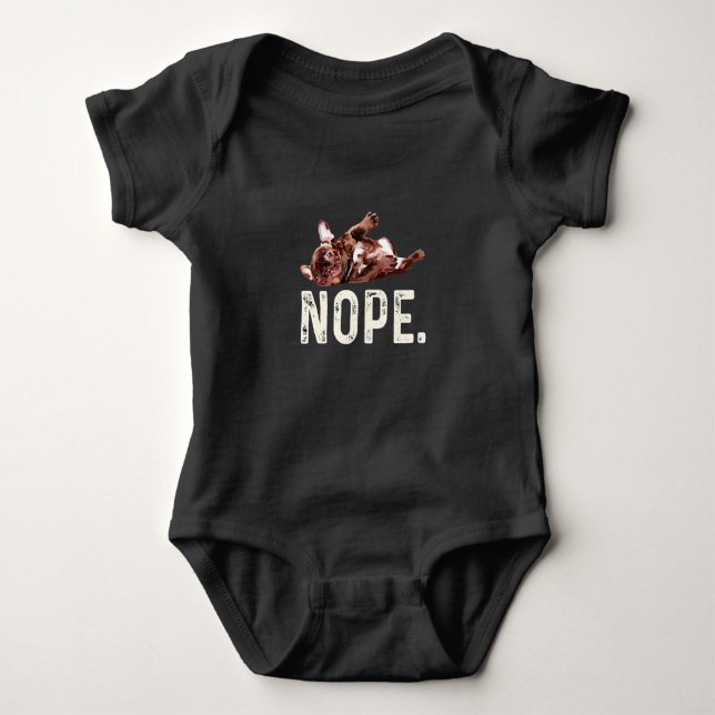 Frenchie Gift | French Bulldog Nope. Baby Bodysuit (Front)