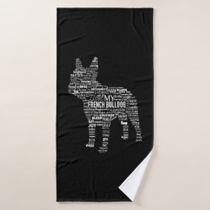 Frenchie Gift I Love My French Bull Dog Bath Towel