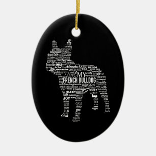 Frenchie Gift   I Love My French Bull Dog Ceramic Ornament