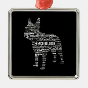 Frenchie Gift I Love My French Bull Dog Metal Ornament