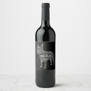 Frenchie Gift I Love My French Bull Dog Wine Label
