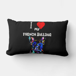 Frenchie Gift I Love My French Bulldog Colourful Lumbar Cushion