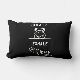 Frenchie Gift Inhale Exhale French Bulldog Lumbar Cushion
