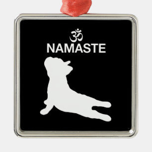 Frenchie Gift Namaste French Bulldog Gift Metal Ornament