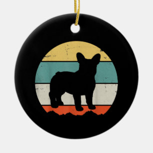 Frenchie Gift Vintage French Bulldog Gift Ceramic Ornament