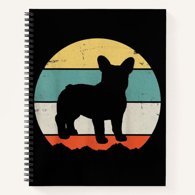 Frenchie Gift | Vintage French Bulldog Gift Notebook (Front)