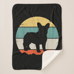 Frenchie Gift Vintage French Bulldog Gift Sherpa Blanket
