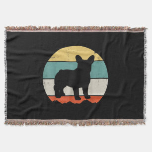 Frenchie Gift Vintage French Bulldog Gift Throw Blanket