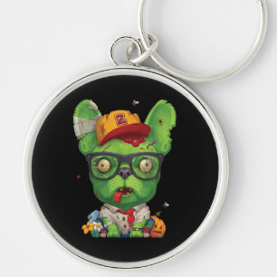 Frenchie Gift Zombie French Bulldog Key Ring