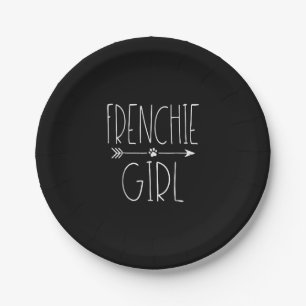 Frenchie Girl T I Love My French Bulldog Dog Mum Paper Plate