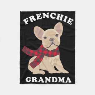 Frenchie Grandma Gift French Bulldog Xmas Family M Fleece Blanket