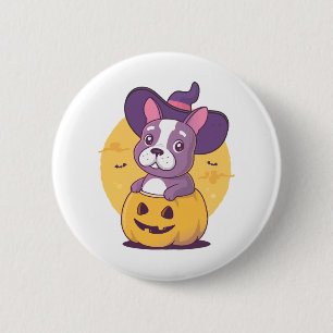 Frenchie Halloween 6 Cm Round Badge