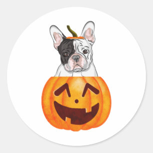 Frenchie Halloween Classic Round Sticker