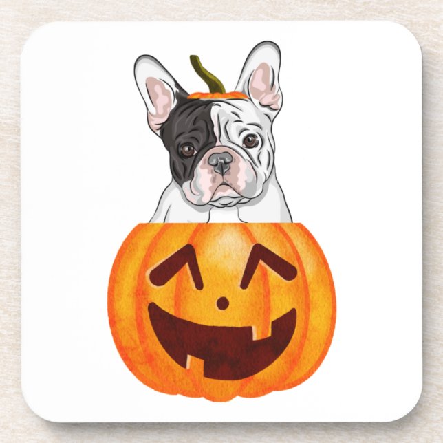 Frenchie Halloween   Coaster (Front)