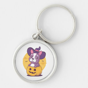 Frenchie Halloween Key Ring