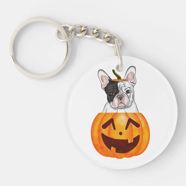 Frenchie Halloween   Key Ring (Front)
