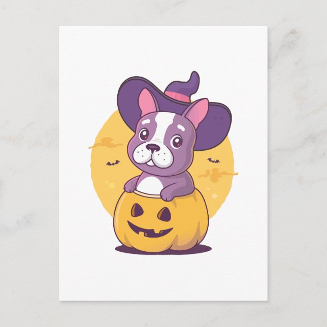 Frenchie Halloween Postcard (Front)