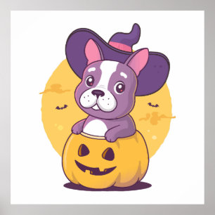 Frenchie Halloween Poster