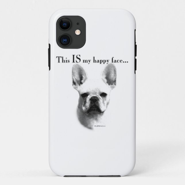 Frenchie Happy Face Case-Mate iPhone Case (Back)