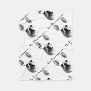 Frenchie Happy Face Fleece Blanket