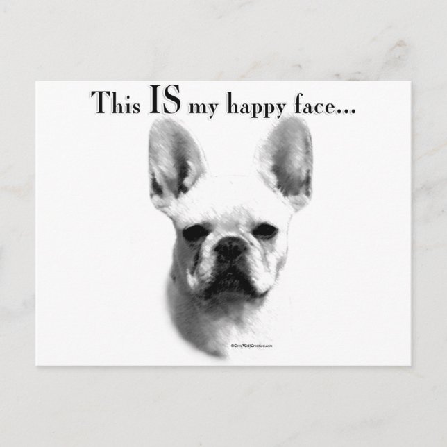 Frenchie Happy Face Postcard (Front)