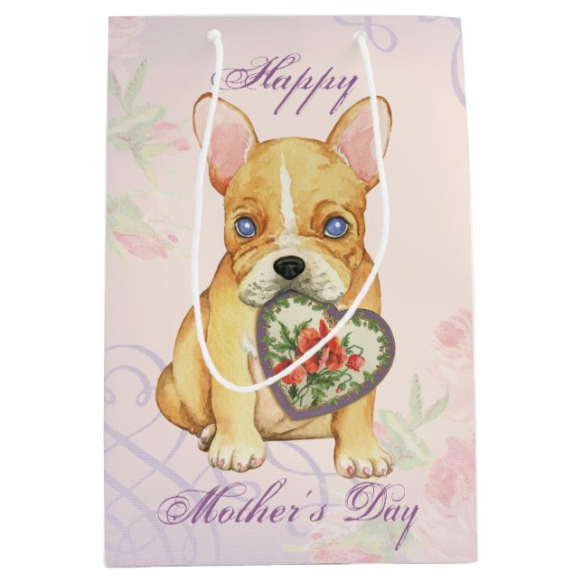 Frenchie Heart Mum Medium Gift Bag (Front)