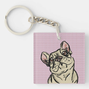 Frenchie Hearts Key Ring