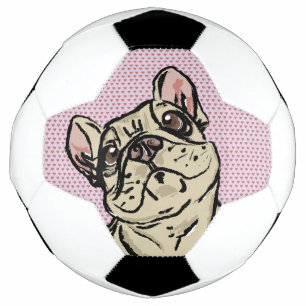Frenchie Hearts Soccer Ball