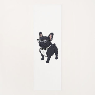 Frenchie in Tuxedo Wearing Glasses Yoga Mat