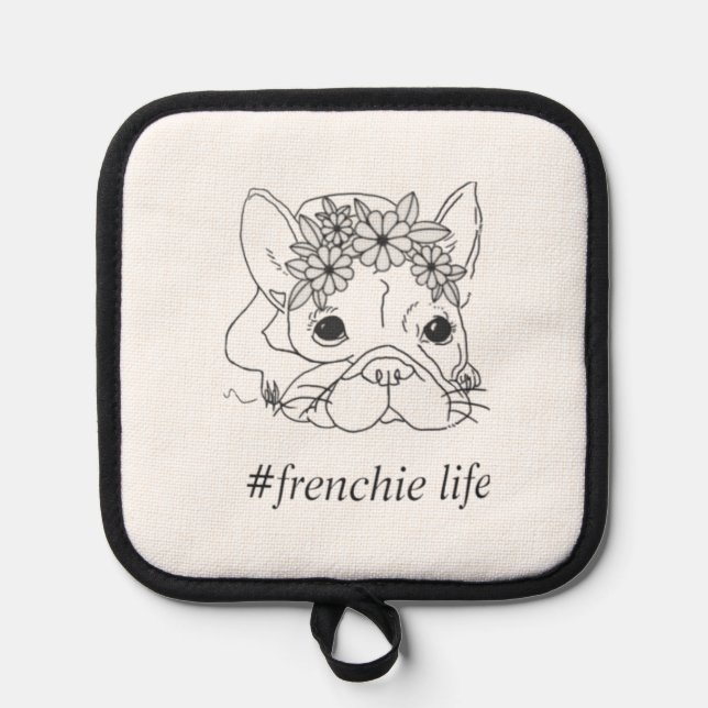 #FRENCHIE LIFE POT HOLDER NO-SLIP SILICONE DETAIL (Front)