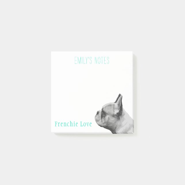 Frenchie Love | Personalised French Bulldog Post-it Notes (Front)