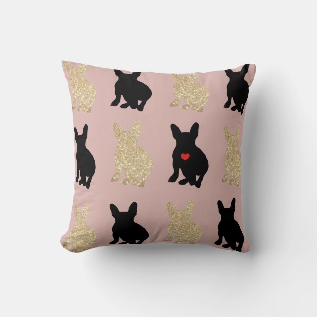 Frenchie Love Silhouette Cushion (Front)