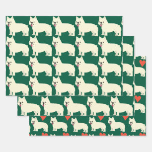 Frenchie Lover Green Wrapping Paper Sheet