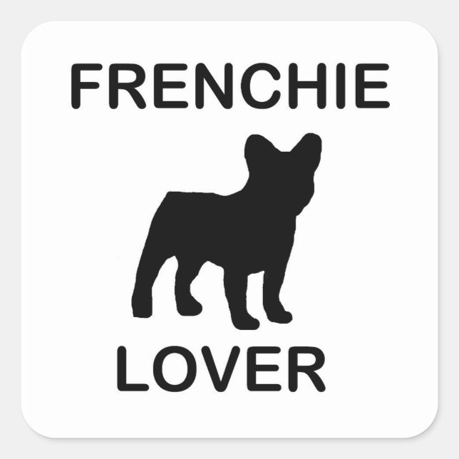 frenchie lover square sticker (Front)