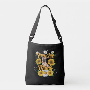 Frenchie Mama French Bulldog Dog Sunflower Crossbody Bag