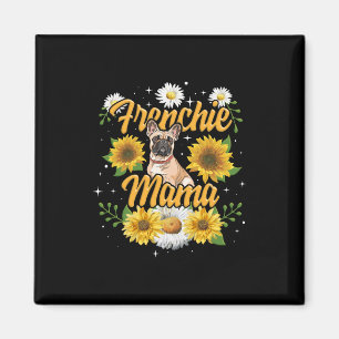 Frenchie Mama French Bulldog Dog Sunflower Magnet