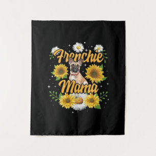 Frenchie Mama French Bulldog Dog Sunflower Tapestry