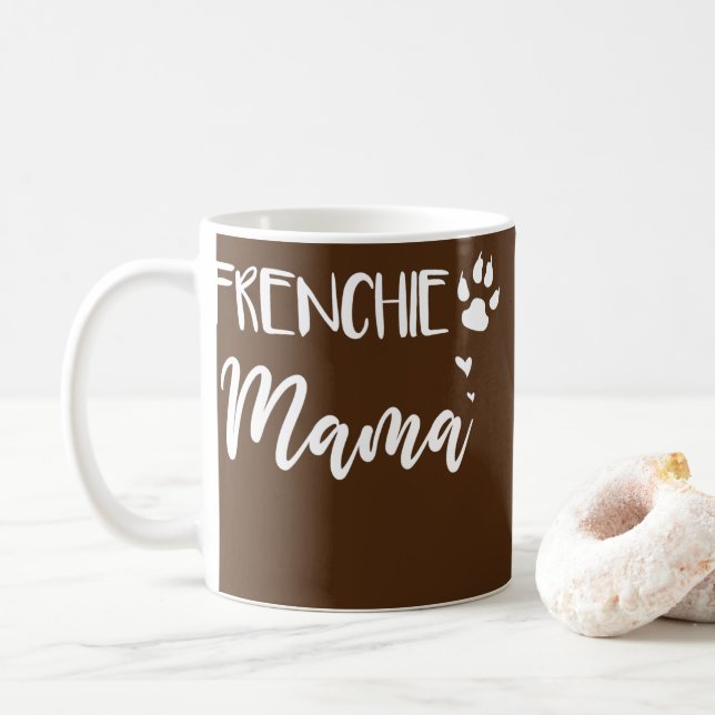 Frenchie Mama French Bulldog Gifts  Coffee Mug (With Donut)