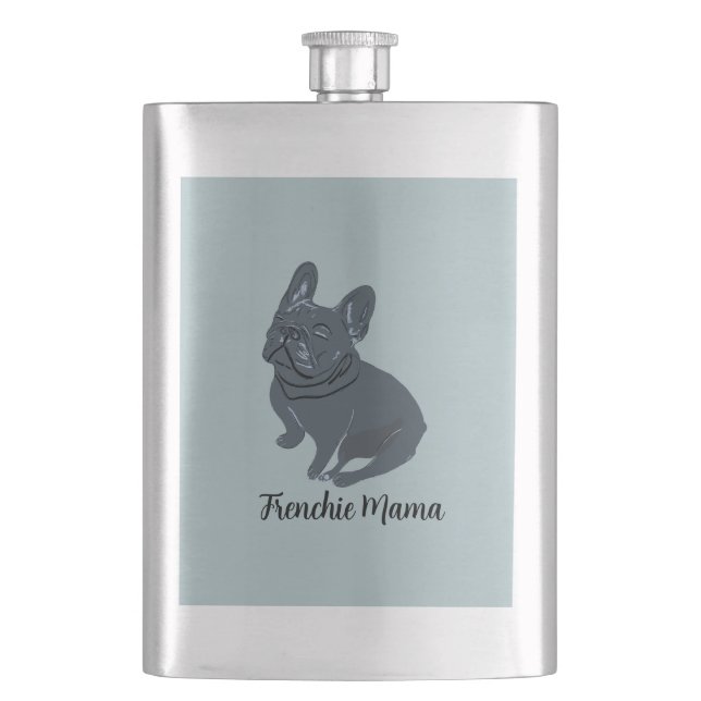 Frenchie Mama Hip Flask (Front)