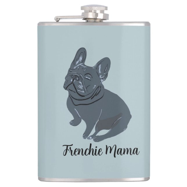 Frenchie Mama Hip Flask (Front)