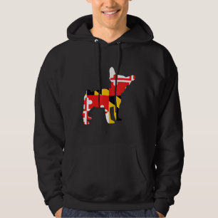 Frenchie Maryland Flag French Bull Dog Silhouette Hoodie