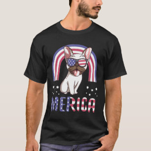 Frenchie Merica French Bulldog Dog Usa American F T-Shirt