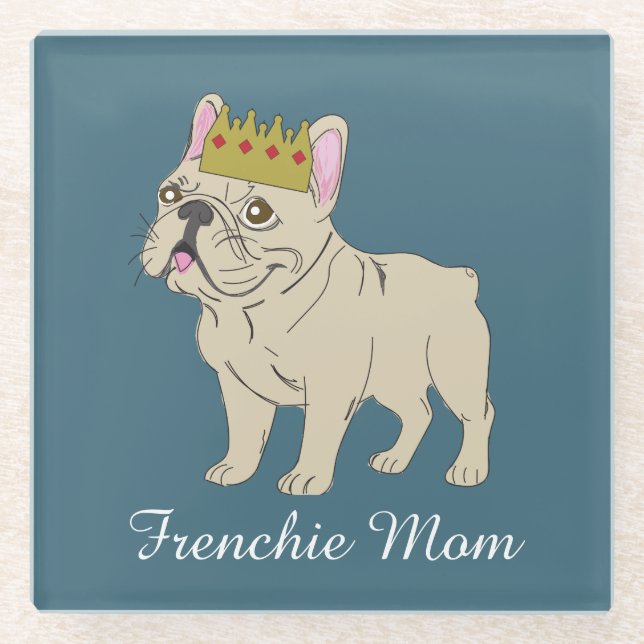Frenchie Mom Glass Coaster (Front)