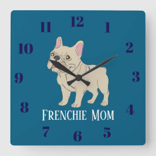 Frenchie Mom Square Wall Clock
