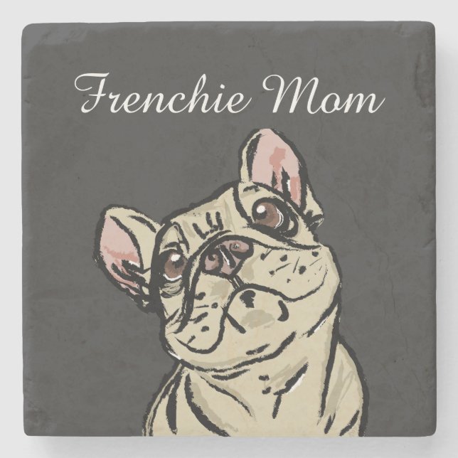 Frenchie Mom Stone Coaster (Front)